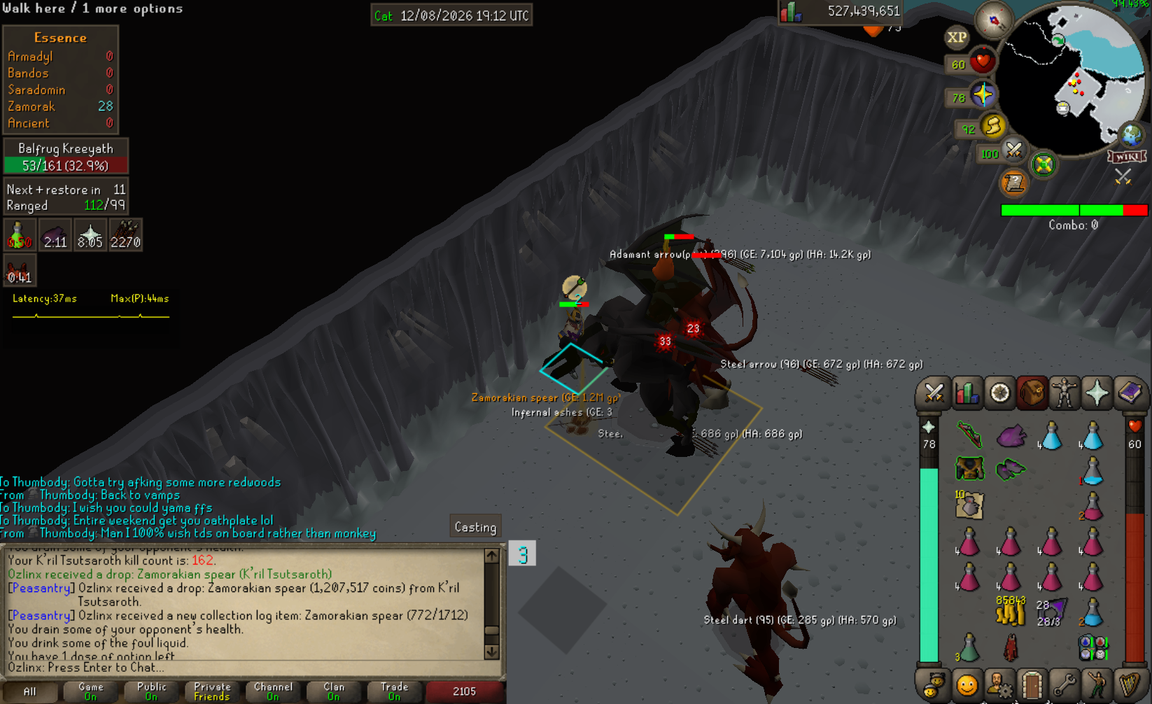 Ozlinx's God Wars Dungeon drop