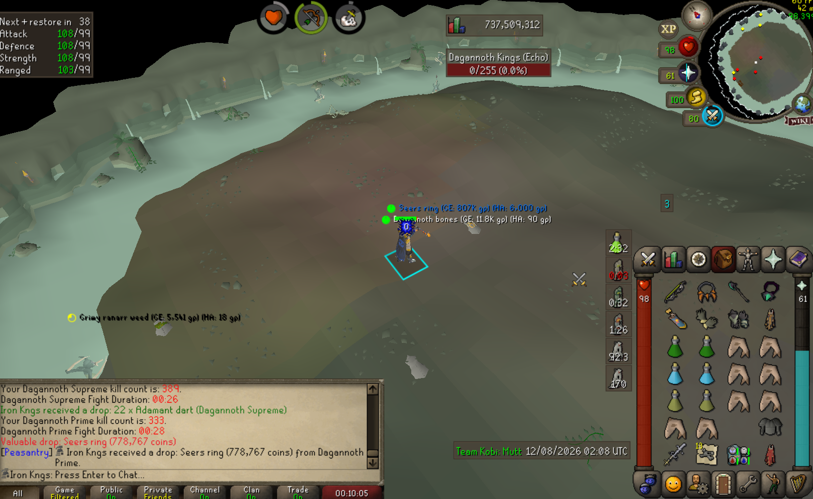 Iron Kngs's Dagannoth King Rings drop
