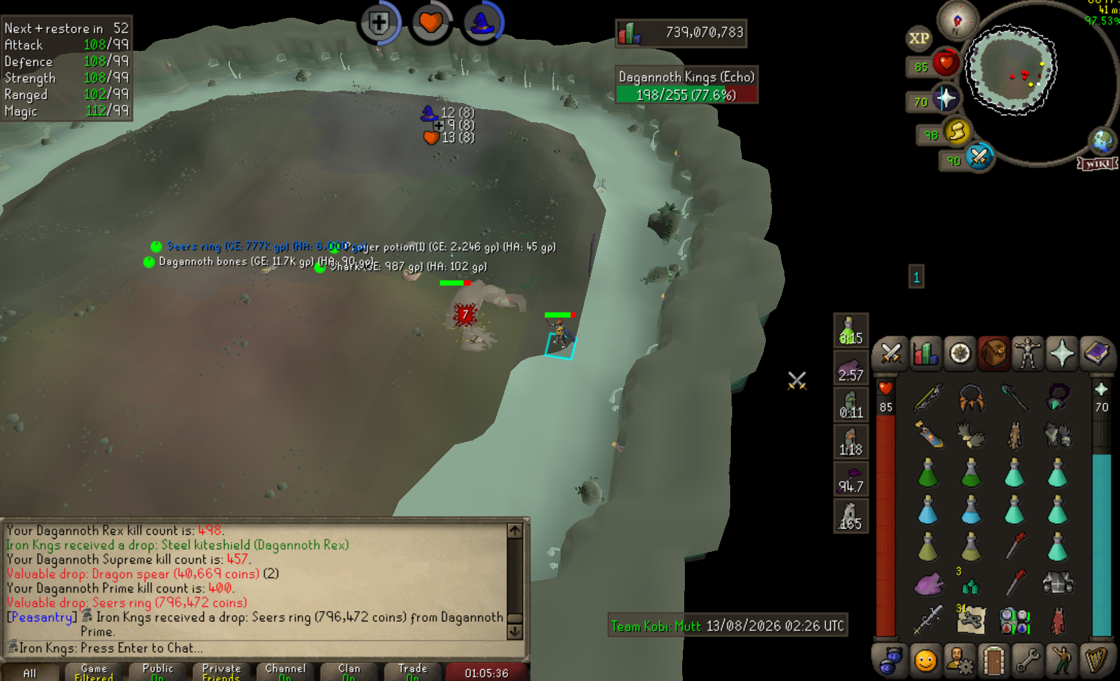 Iron Kngs's Dagannoth King Rings drop