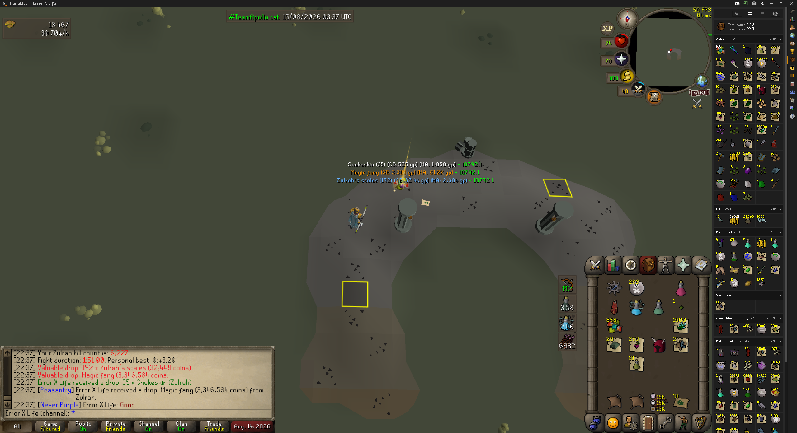 Error X Life's Zulrah drop