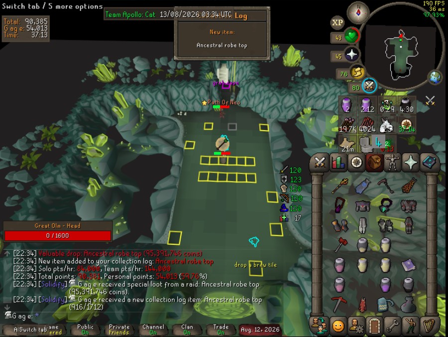 G ag e's Chambers of Xeric drop