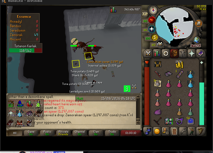 ilivtilidie's God Wars Dungeon drop