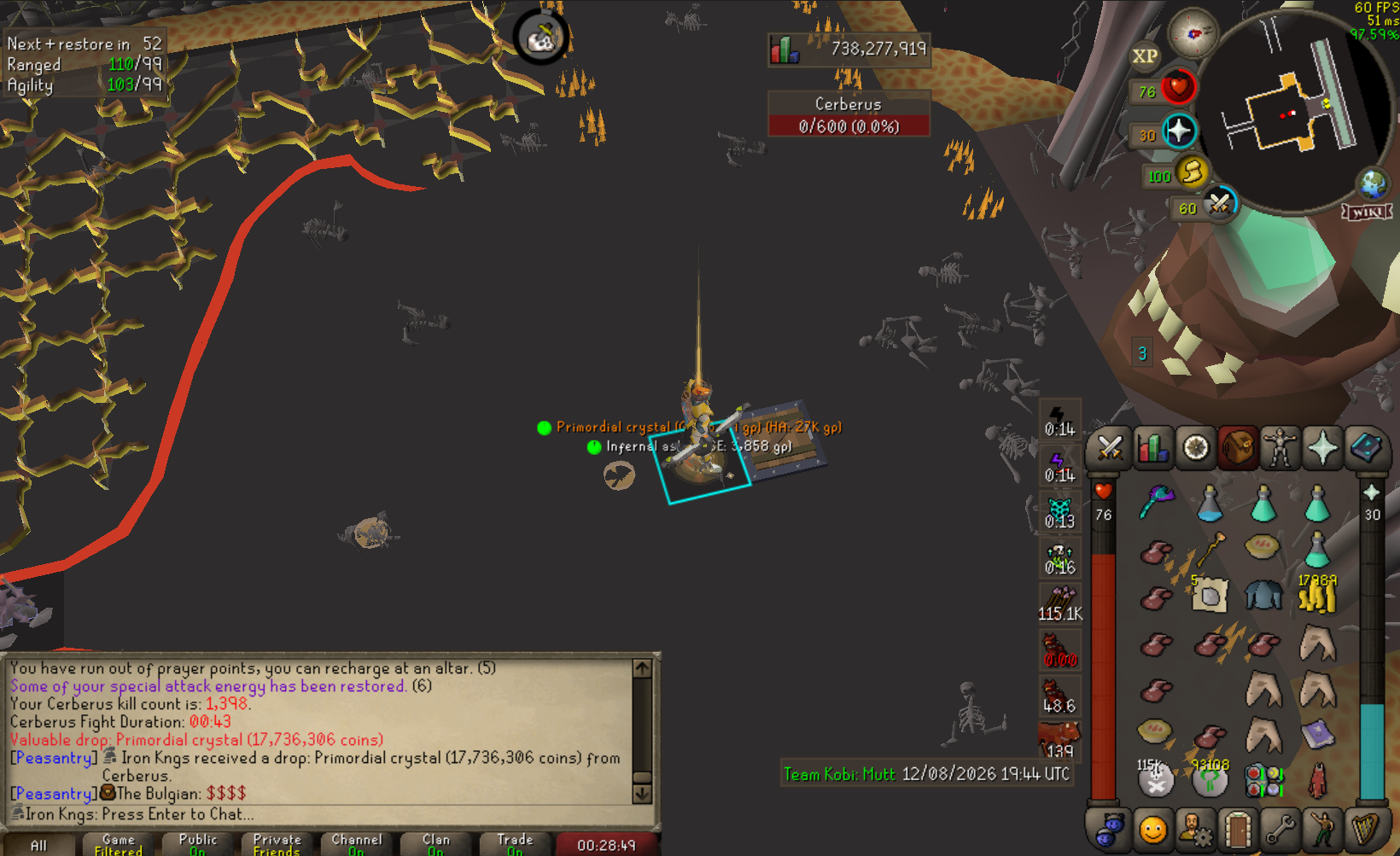 Iron Kngs's Slayer Boss Uniques (Cerb, Rax, Thermy & Hydra) drop