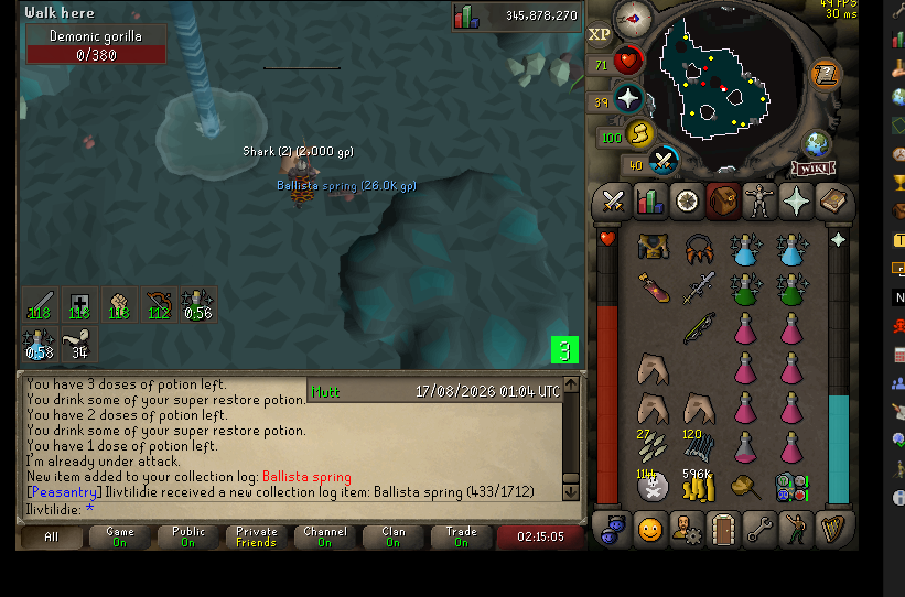 ilivtilidie's Demonic Gorilla Uniques drop