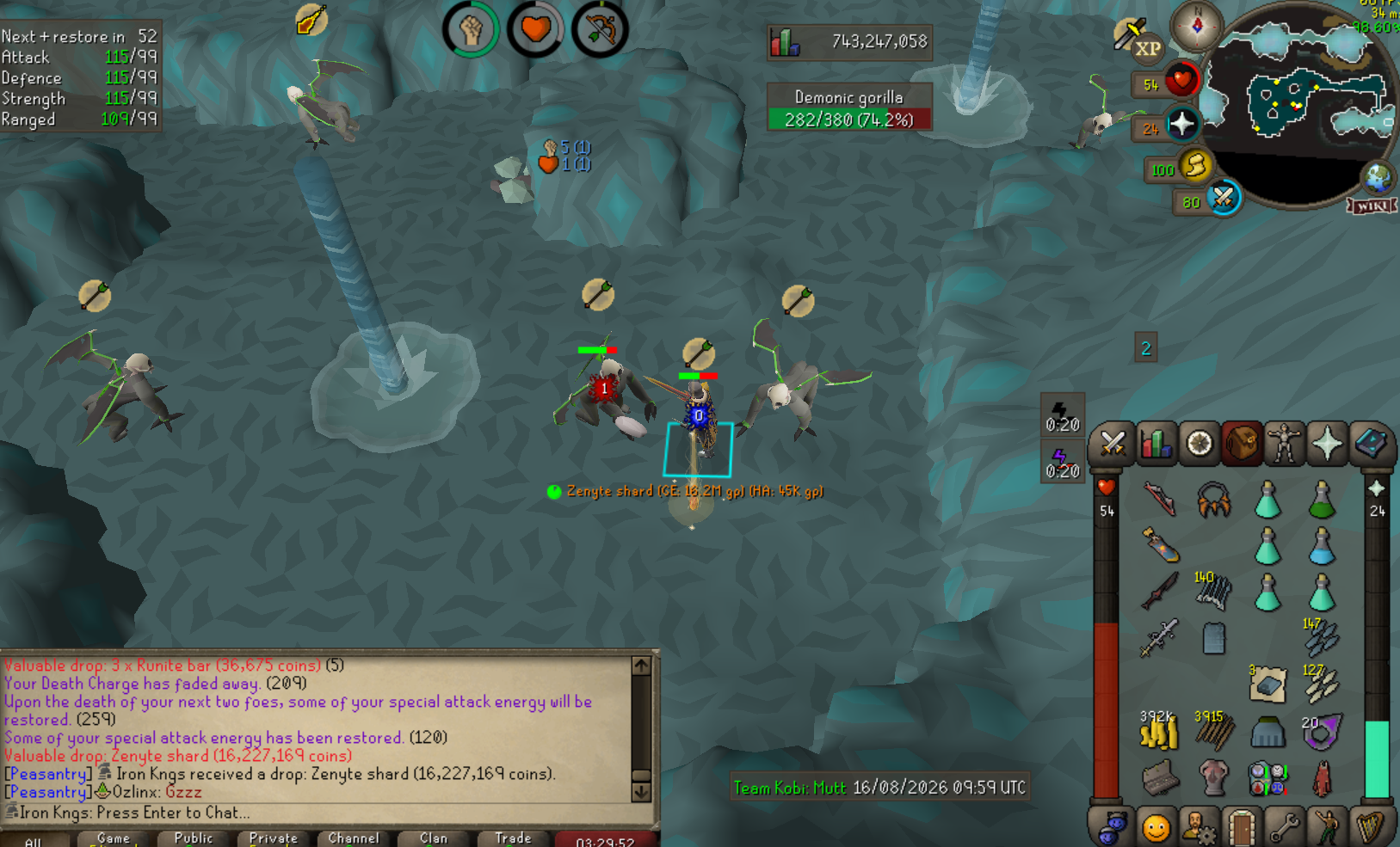 Iron Kngs's Demonic Gorilla Uniques drop
