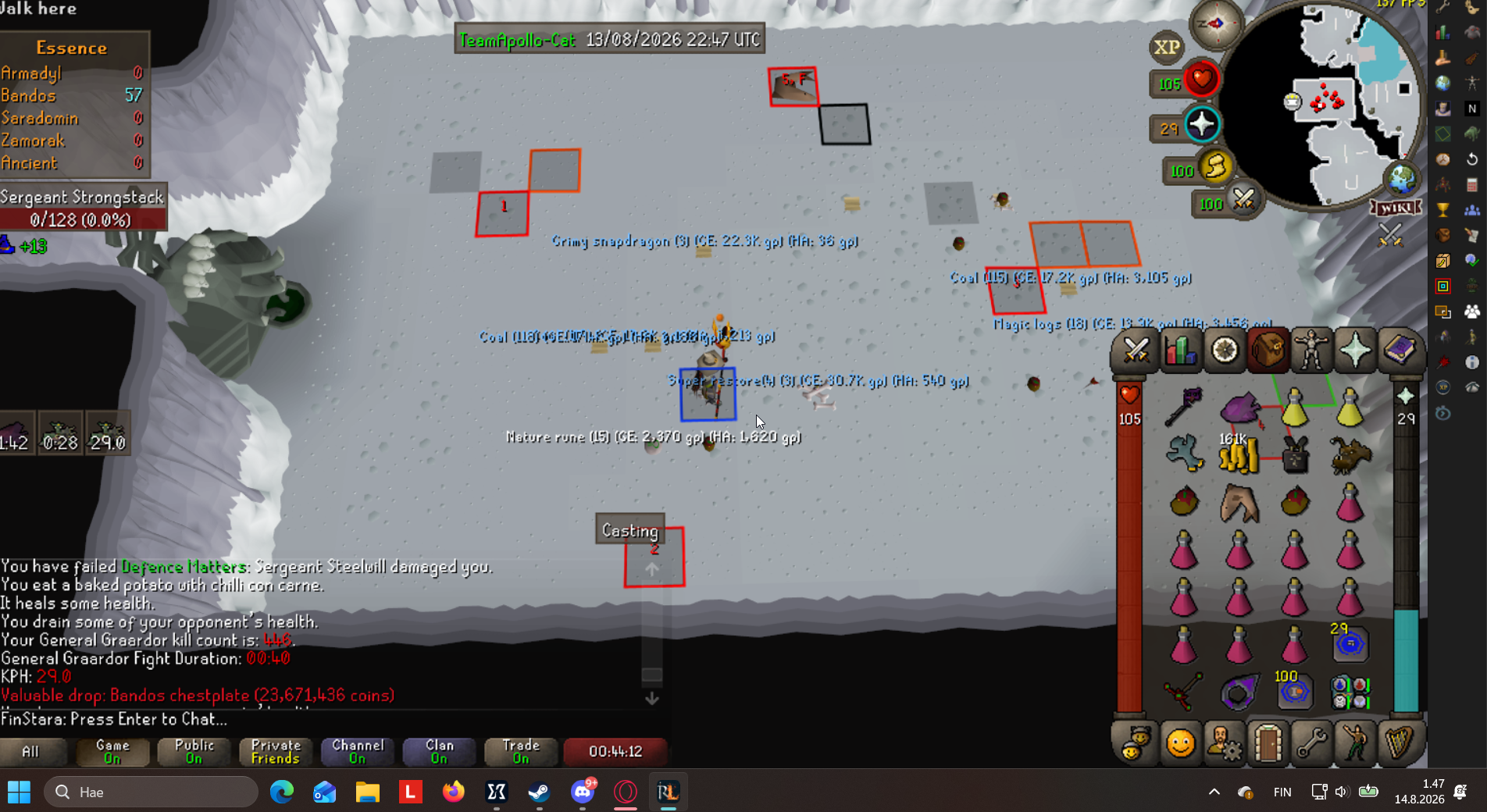 FinStara's God Wars Dungeon drop