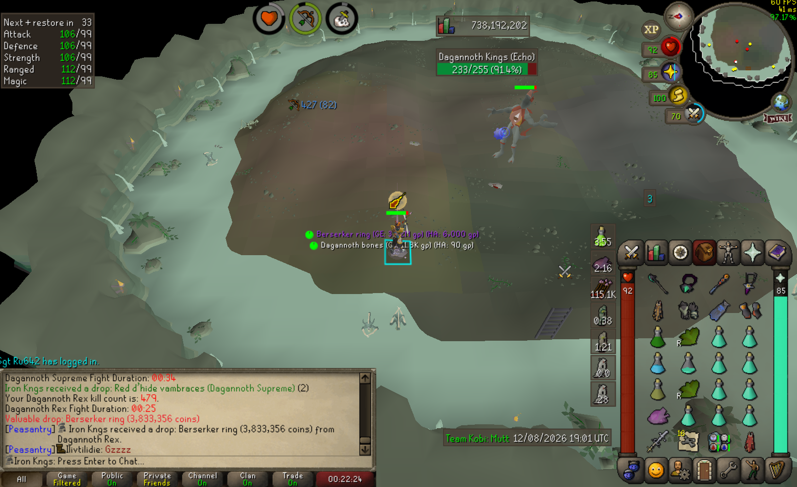 Iron Kngs's Dagannoth King Rings drop
