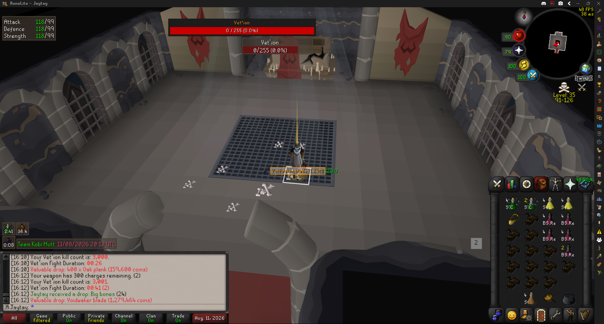 Jaytay's Wilderness Bosses (Callisto, Venenatis & Vet'ion) drop